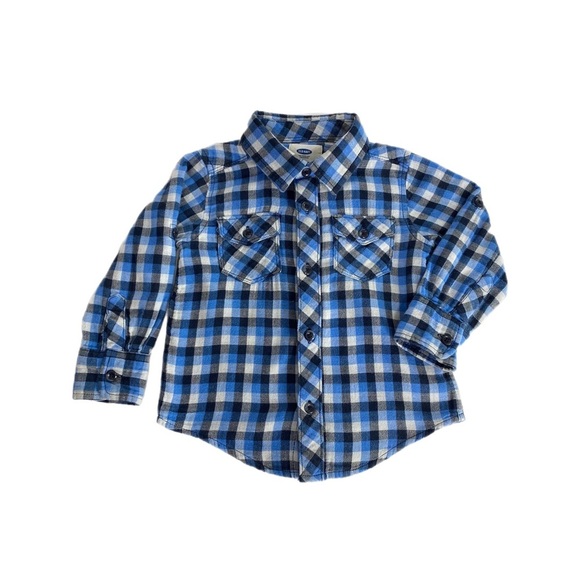 Old Navy Toddler Blue Plaid Flannel - Picture 1 of 6